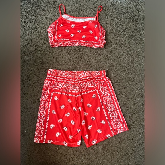 Red bandana two piece. - Picture 2 of 2